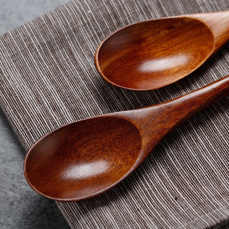 SENDOK GARPU KAYU MAHONI / SENDOK KAYU / SENDOK GARPU SET / SENDOK KAYU KOREA / SENDOK KAYU KECIL