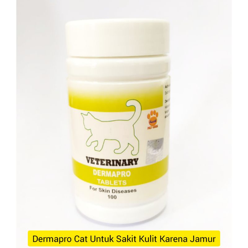 Veterinary Dermapro Skin diseases Fungi For Cat Obat Jamur Untuk Kulit Kucing Scabies Gudig Raid All 100 Tablet