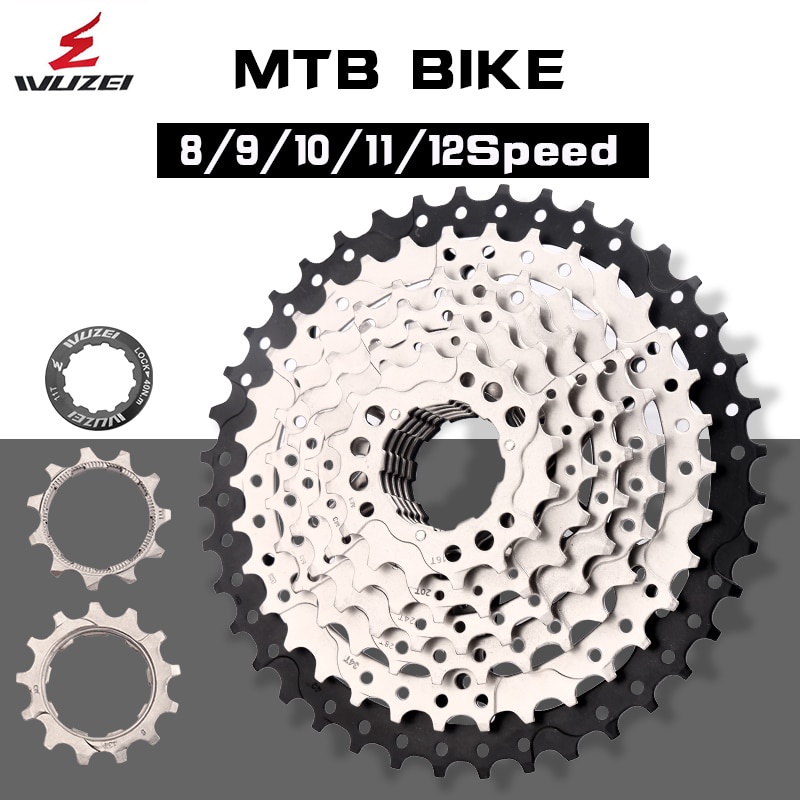 PREORDER WUZEI MTB Cassette Freewheel 8S/9S/10S/11S/12 Speed 32/36/40/42/46/50/52T Steel Sprocket Mo