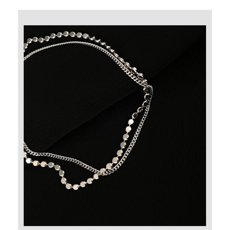 Gelang Kaki Model Lapis Ganda Bahan Stainless Steel 925 Untuk Wanita