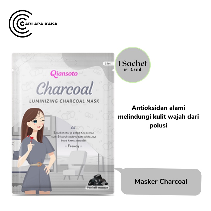 Masker wajah qiansoto peel of mask charcoal masker wajah antioksidan