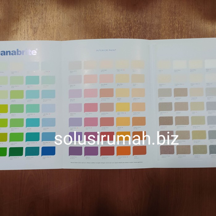 KATALOG CAT DANABRITE DANAPAINT KARTU WARNA COLOR CARD 6HAL INTERIOR P
