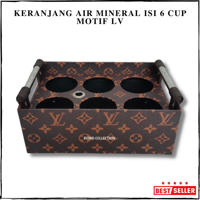 Keranjang Air Mineral Gelas Isi 6 Cup Motif Tempat Aqua Gelas Kulit SIntetis