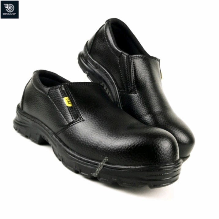 Sepatu Safety Slip On Septi Pria Ujung besi Septy Slop Selop Kerja kulit jeruk ready 36-45