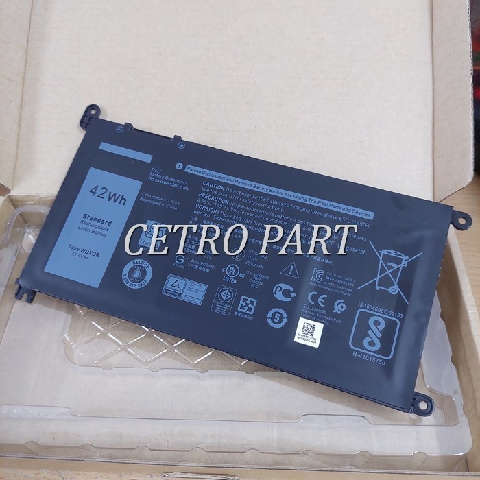 Baterai Laptop Dell Latitude 3480 3488 3490 3580 Series WDX0R