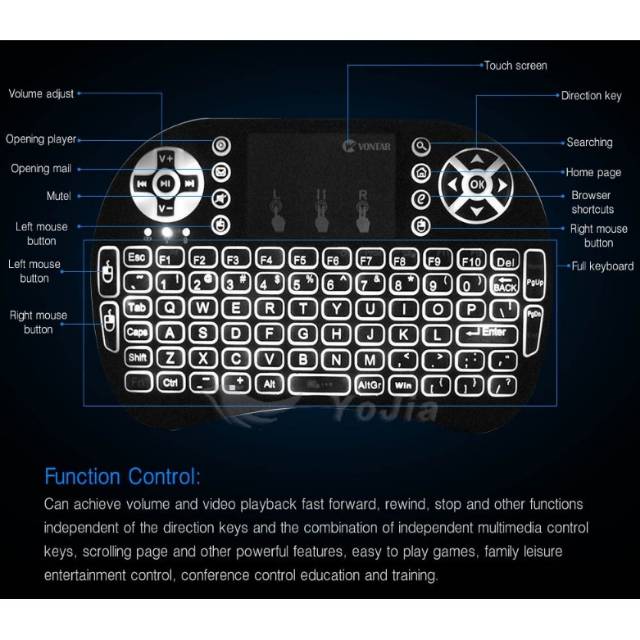 Keyboard Wireless Mini sekaligus Air Mouse Plus BATERAI support TV Box, Laptop, Smart TV, PC dll