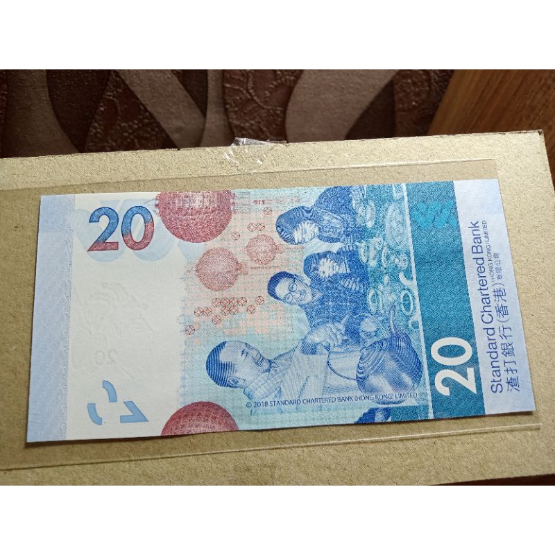 Uang Hongkong emisi 2018 20 Dollar prefix A UNC ORI