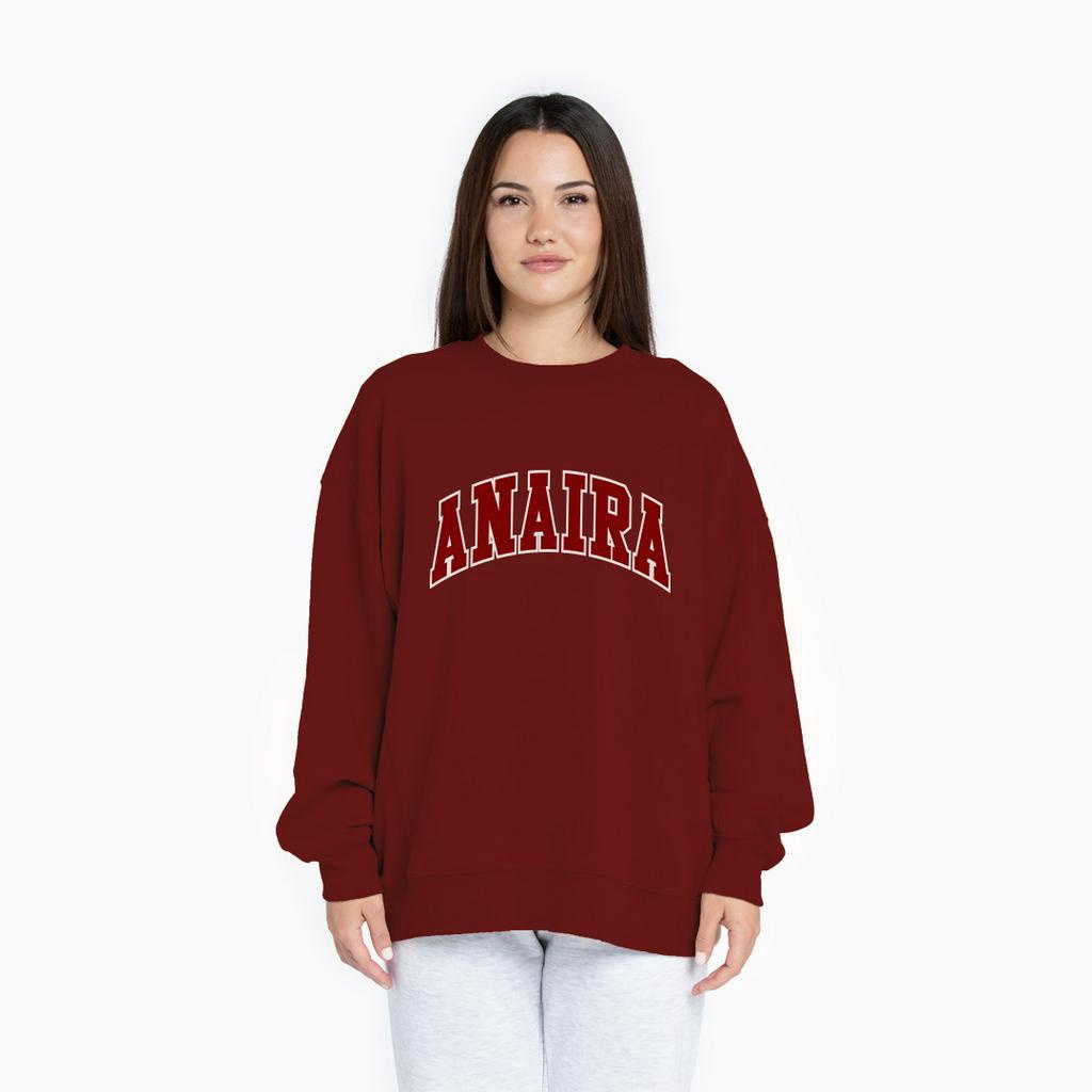 RED LOGO ANAIRA SWEATER SWITER CREWNECK OVERSIZE PRIA WANITA Size M-XXL