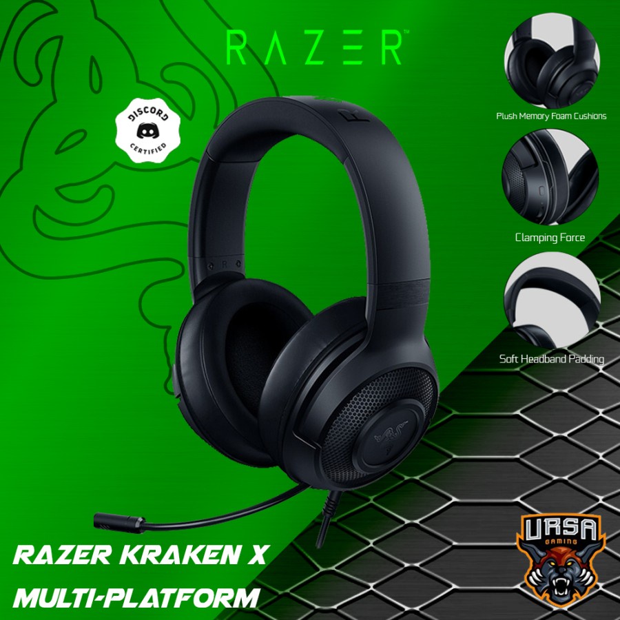 Headset Razer Kraken X MP Multi-Platform Gaming - HS - Wired - Black