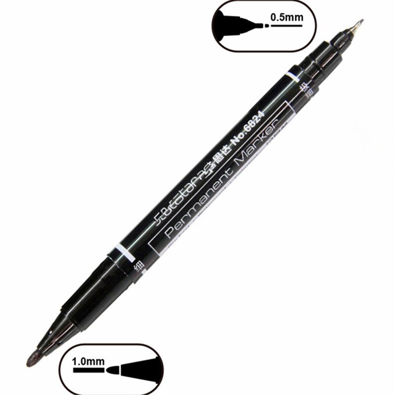 Pena Permanen Dual Head Tip Marker Pens Waterproof - 6824