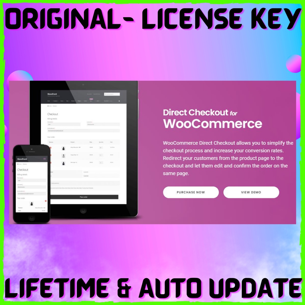 WordPress Plugin Pro: WooCommerce Direct Checkout (ORIGINAL, LIFETIME dan AUTOUPDATE)