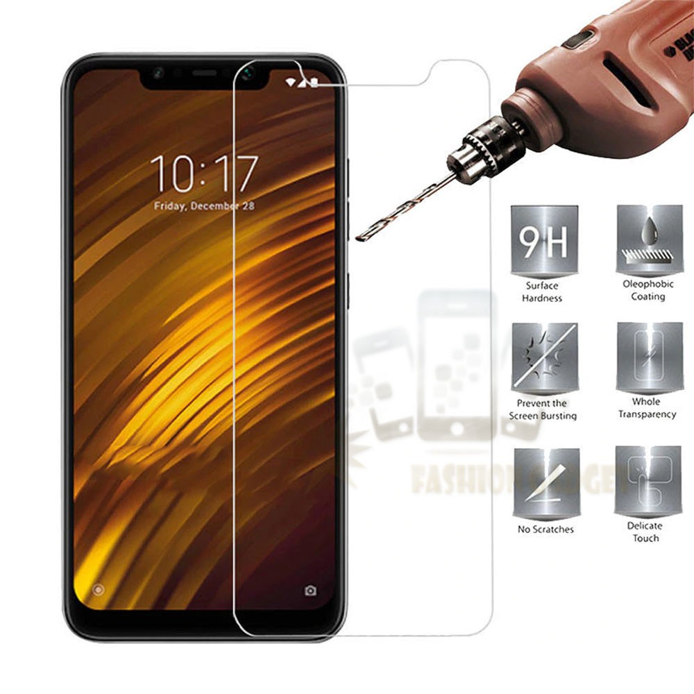 Tempered Glass Xiaomi Pocophone F1 Anti Gores Kaca Screen Protector Guard Poco F1 Pelindung Layar