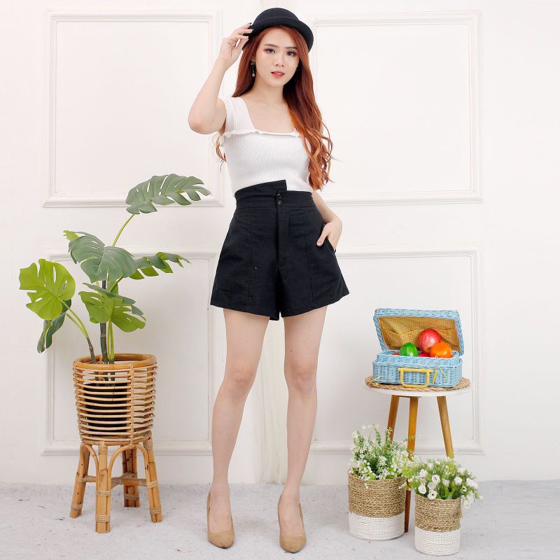 JOSHIN Celana pendek wanita linen emily short pants