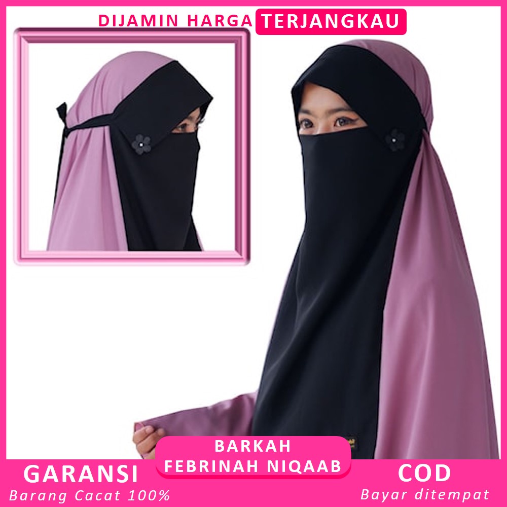 Cadar Niqab Hijab Niqob Jilbab Nikab Nikob Niqop Khimar Muslim Saudia Arab Cadar Tali Poni Flower Ca