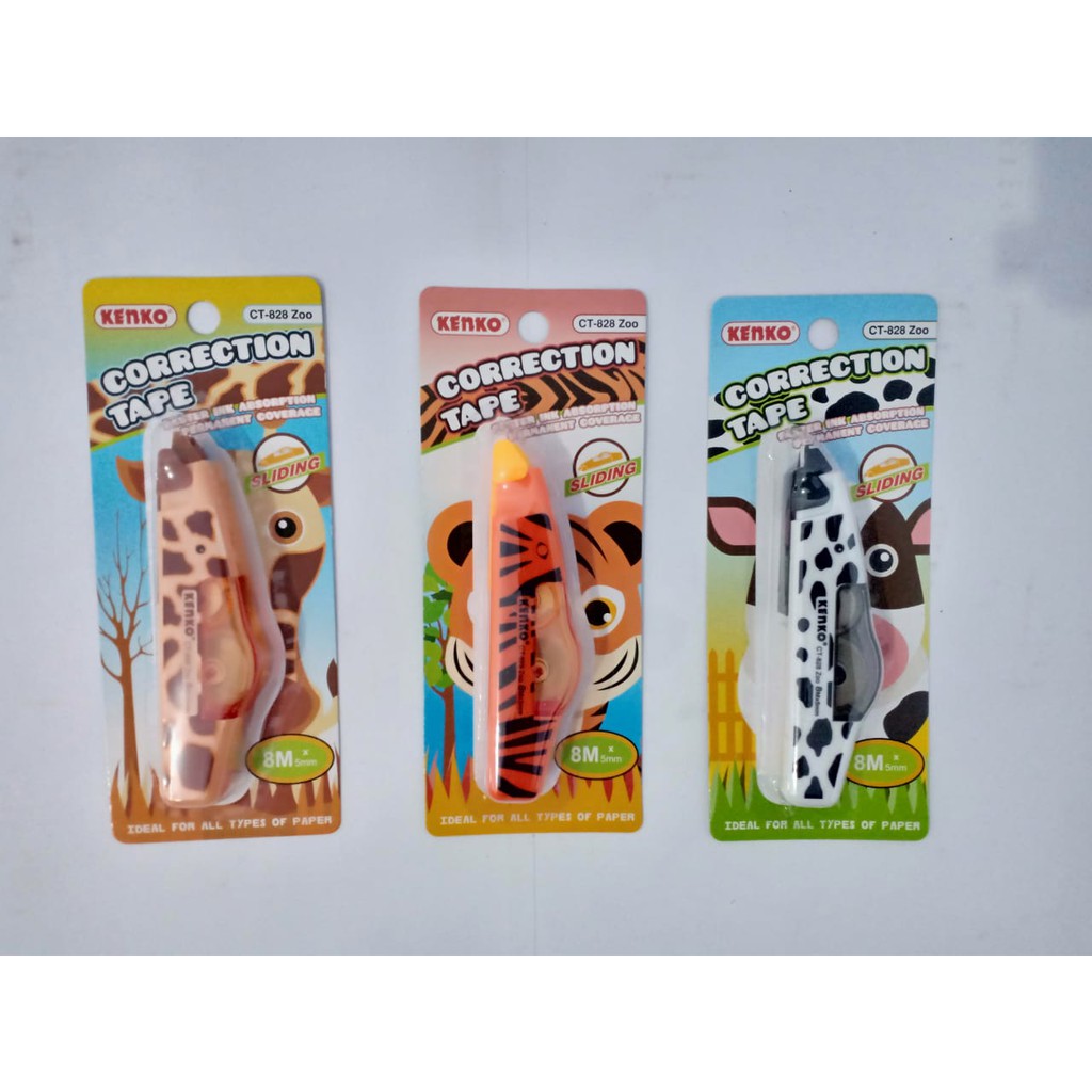 

Tipe-X tape / Correction Tape / Tip X kertas KENKO CT-828 ZOO