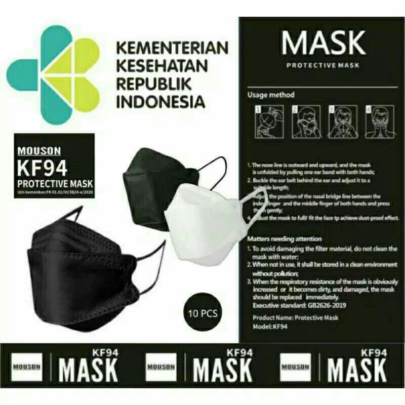 MIISOO KN95 - Duckbill Disposable Protective Mask 3D - Mouson KN 94 4ply / Masker Medis Kesehatan