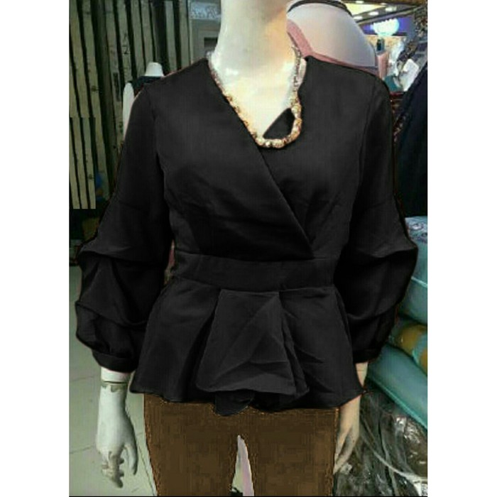 Blus Tunik Lengan Batwing Panjang Warna Polos Keysia Hitam Ve Blouse Wanita Crepe Hitam 63ttl Shopee Indonesia