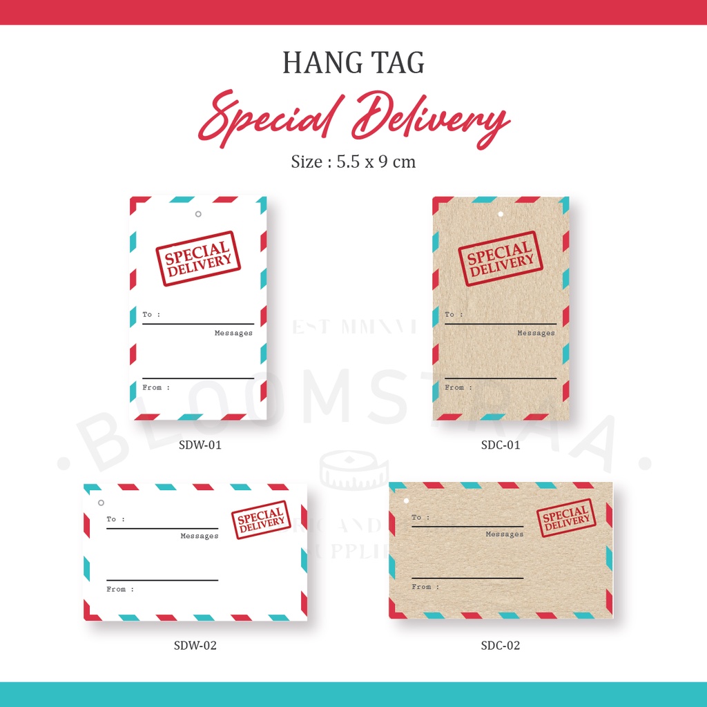 Hang Tag Special Delivery Gift Tag Kartu Souvenir Hadiah Paper Card