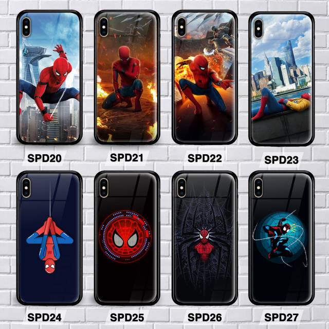 CUSTOM CASE GLASS CASE SPIDERMAN REALME 3/REALME 3 PRO/REALME X/REALME 5i/REALME 6 PRO GLASS CASE