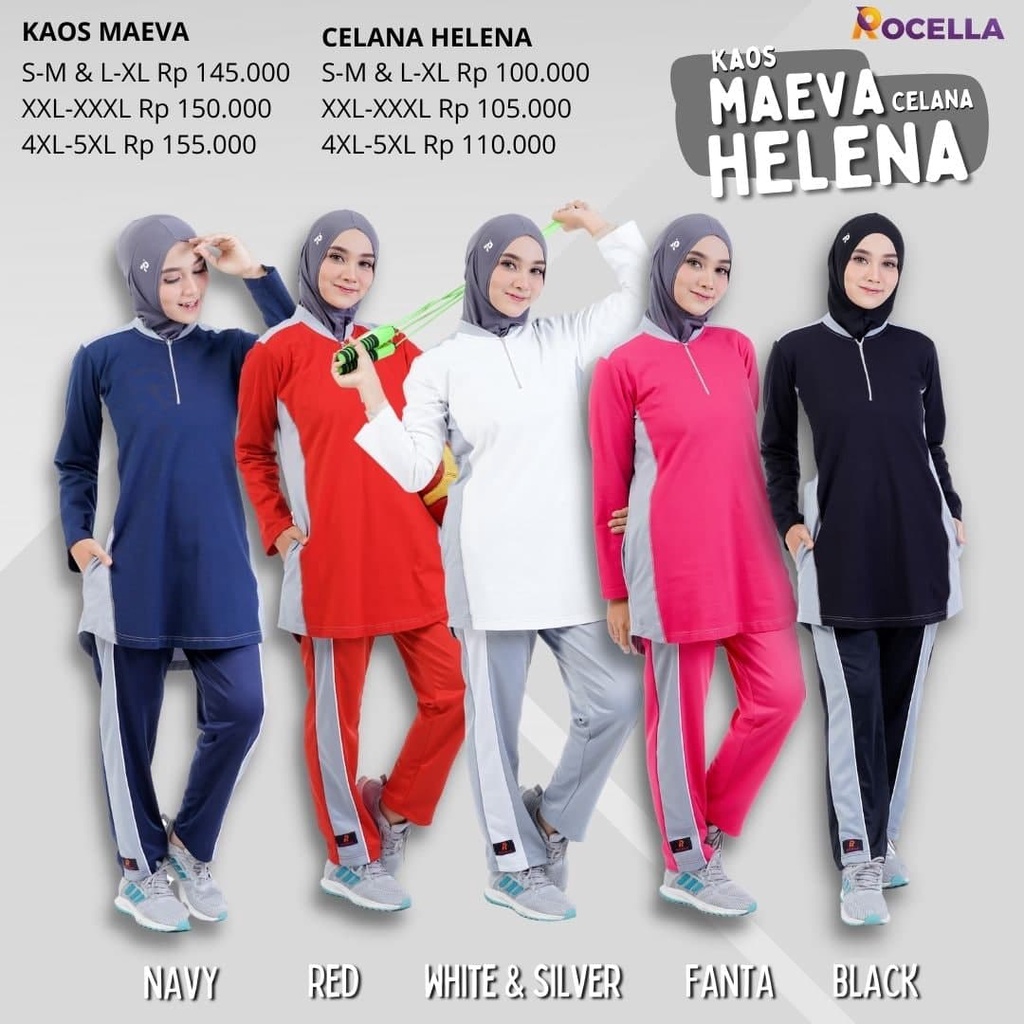 Setelan Baju Olahraga Rocella Maeva dan Celana Helena Ada Ukuran Jumbo