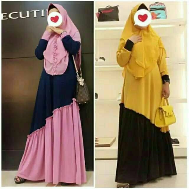Gamis jersey gamis rempel miring gamis jersey polos