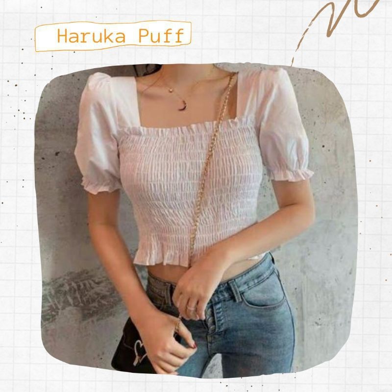 Blouse Giania Sabrina Top / Haruka Puff | Baju Wanita Terbaru