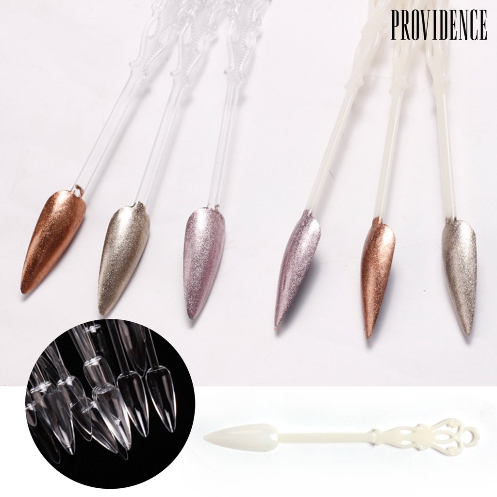 Providence 24Pcs/Set Nail Art Fan Buckle Design Adjustable Transparent Fake Nail Practice Decorated Art Tip Display Chart for Manicure