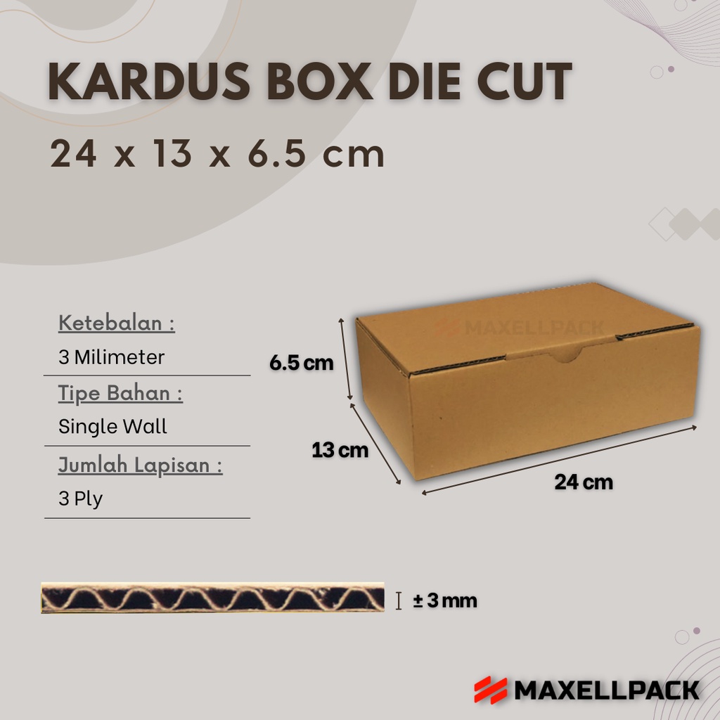 

Kardus Box Die Cut 24x13x6,5 CM Dus Packing Packaging Baru Polos