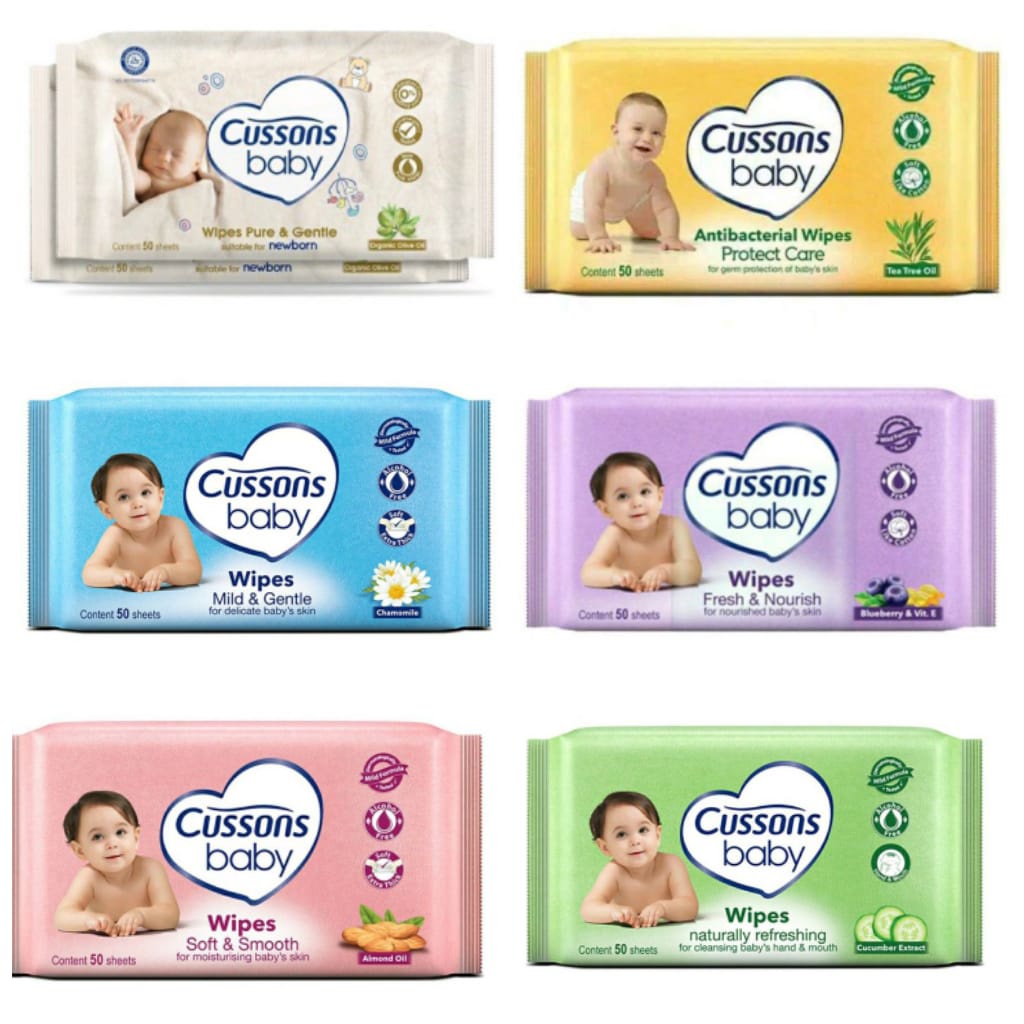 ORIGINAL Cussons Baby Wipes 50's (BUY 1 GET 1 FREE) / Cussons Wipes / Tissue Bayi