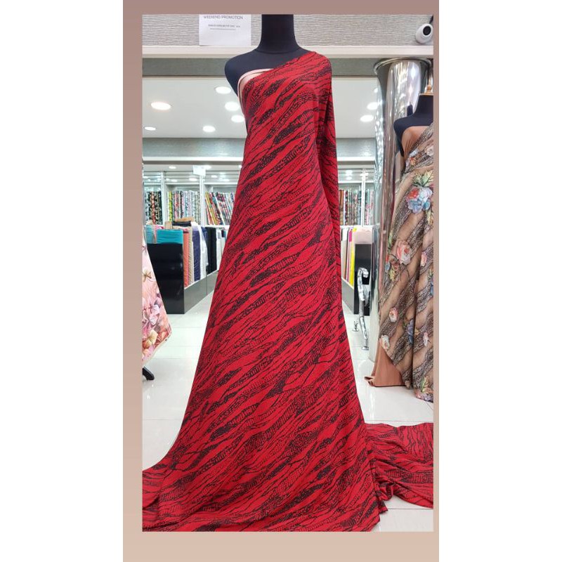 siffon crepe silk chiffon sutra motif abstrak harga per 0,5m
