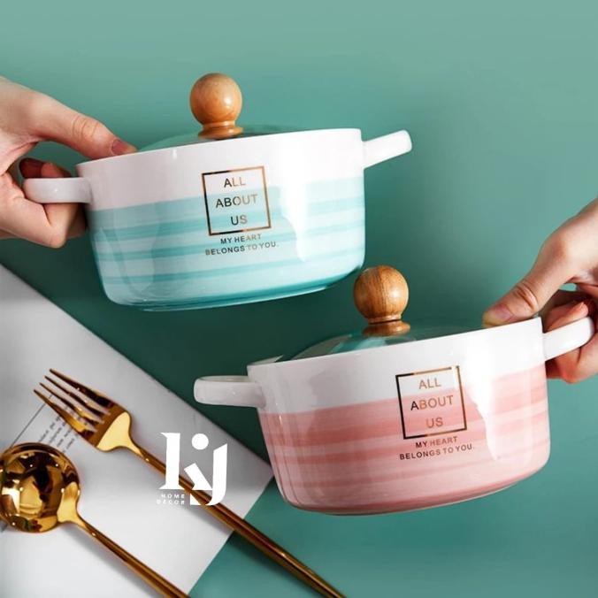 All About Us Bowl Mangkok Keramik Mangkok Soup Bol Soup Ceramic Bowl - Biru
