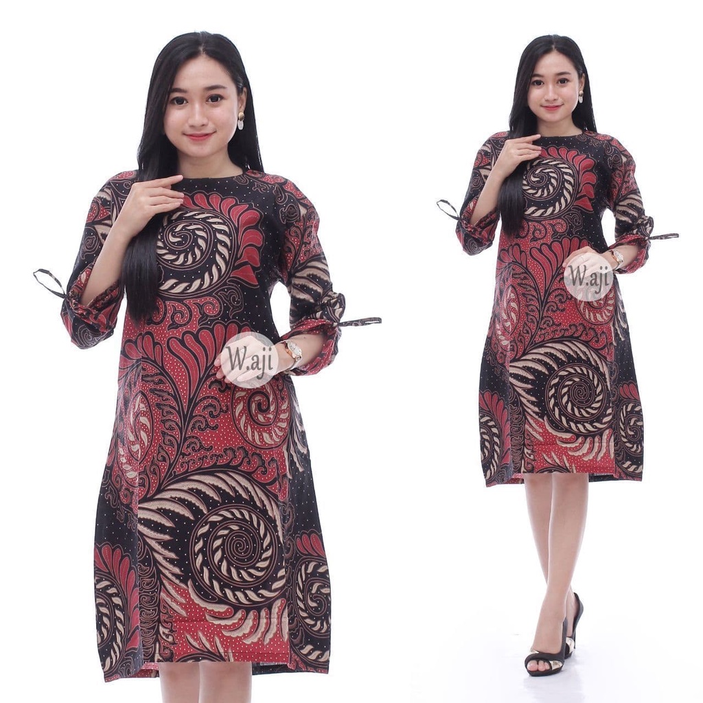 batik couple keluarga ori ndoro jowi dnt motif valvet merah-TUNIK
