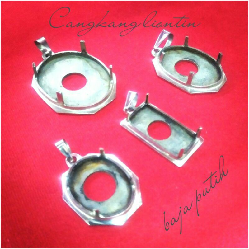 Cangkang/emban/rangka liontin las argon halus besi/baja putih (monel)