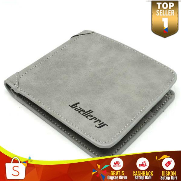 Dompet Pria Baellerry LP 01 Dompet Lipat Kulit Cowok Nubuck Terbaru Banyak Slot Kartu Mudah Dibawa