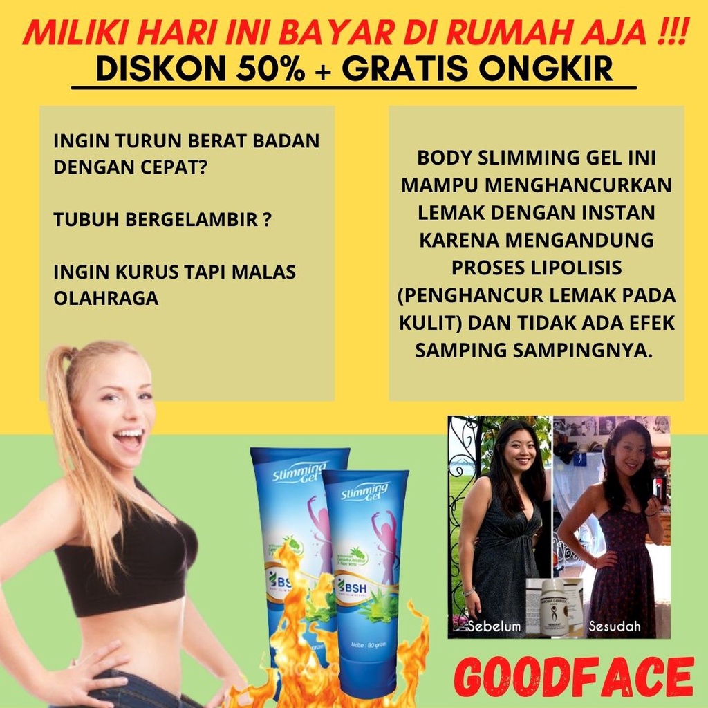 GEL PENGHANCUR LEMAK TANPA DIET - BSH SLIMMING GEL BPOM 100% ORIGINAL