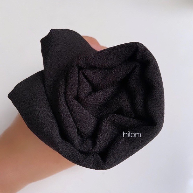 pashmina instan giona giani JAHIT TEPI RAPI / pasmina instan / hijab instan-Hitam