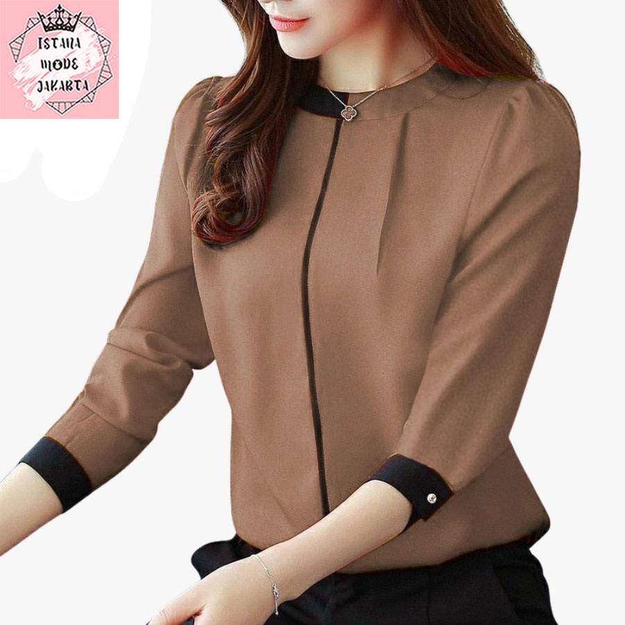 ISTANA MODE JAKARTA Verra baju atasan wanita terbaru blouse korean style blouse wanita lengan panjang-7