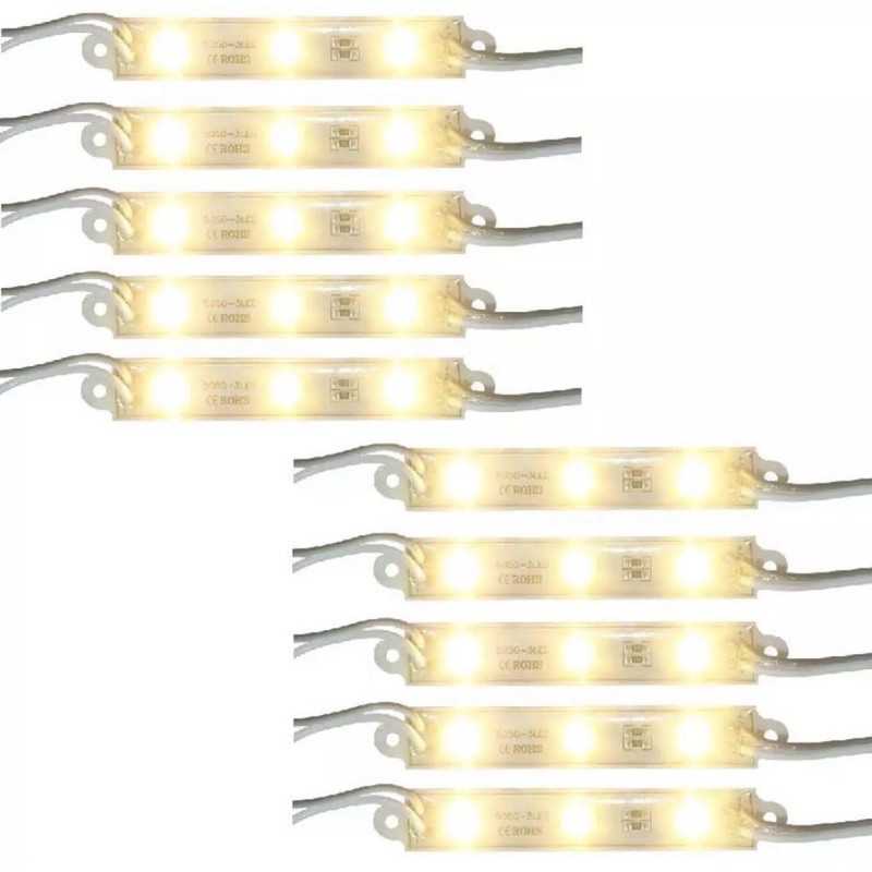 【checkout Rp1000】LAMPU LED MODUL 3 MATA STRIP MODULE LED CHIP DC12 VOLT -1.4 WATT PER 1 PCS LAMPU
