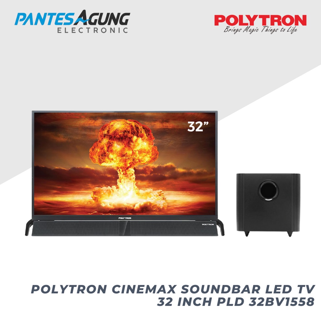 POLYTRON CINEMAX SOUNDBAR LED TV 32 inch PLD 32BV1558 khusus gojek