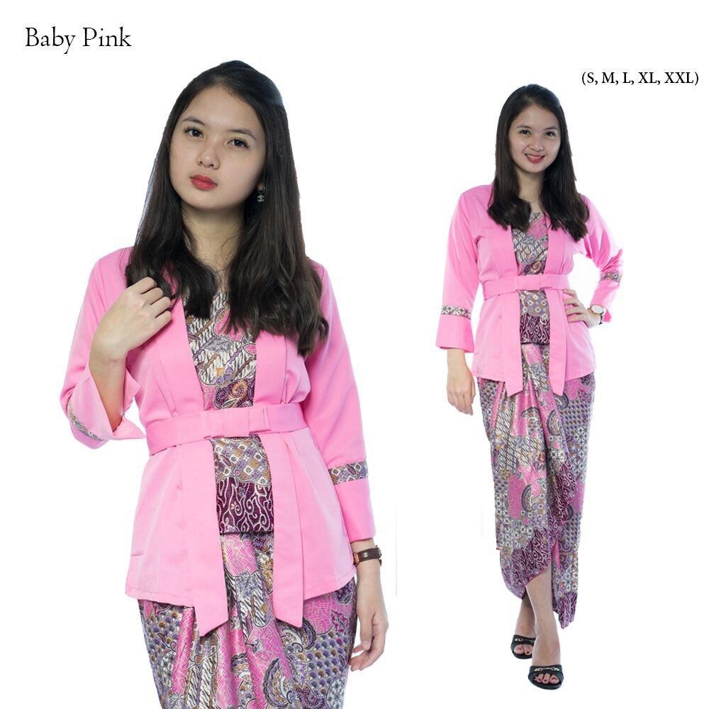 Kebaya Modern Stelan Combi Baby Pink, Maroon, Navy