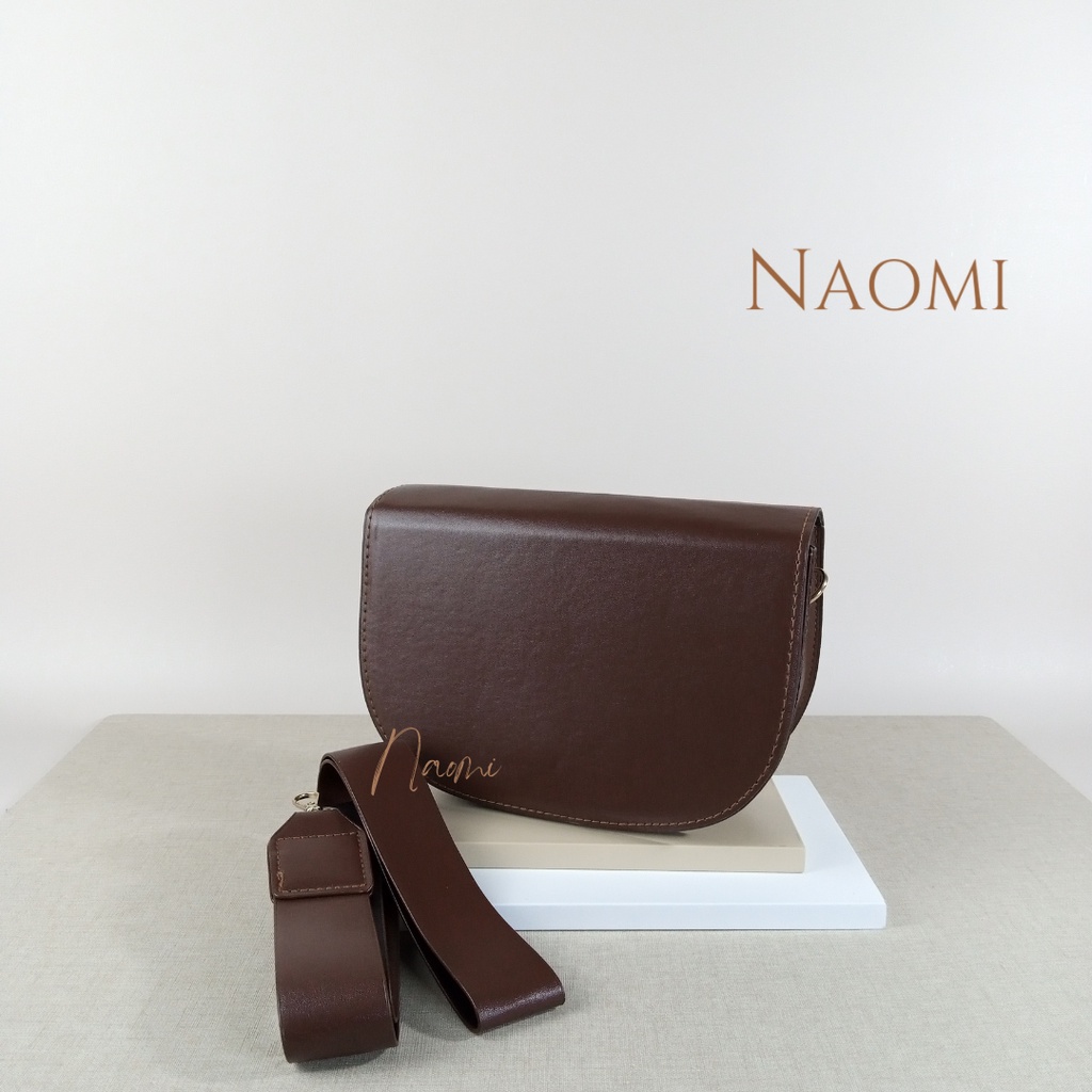 NAOMI - Stephanie Sling Bag Import Kulit - Tas Slempang Simple Polos Wanita - Tas Fashion - Tas Simple Harian Daily Sintetis PU - Tas Wanita - Tas Naomi - Naomi Bag