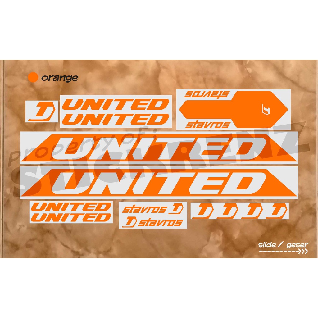 Cutting Sticker Stiker Frame Sepeda Roadbike MTB United Stavros SE