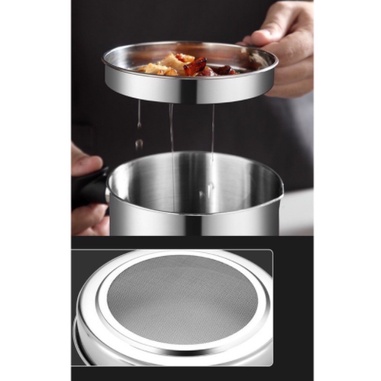 Wadah Saringan Minyak Goreng Anti Karat Premium / Stainless Steel Kitchen Oil Pot