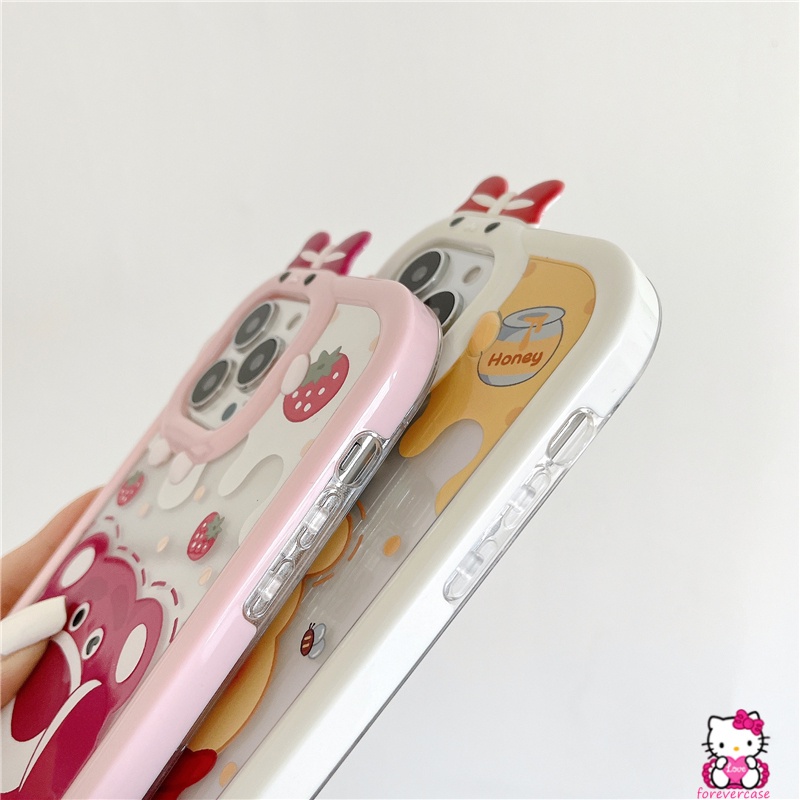 Soft Case Bahan TPU Desain Winnie The Pooh Strawberry Untuk Vivo Y35 Y22 Y12 Y15s Y01 Y50 Y30 Y11 Y33S Y21 Y12i Y17 Y20i Y12s Y20 Y21 Y21 Yt Y21S Yt1S Y33S Y21S Y21T