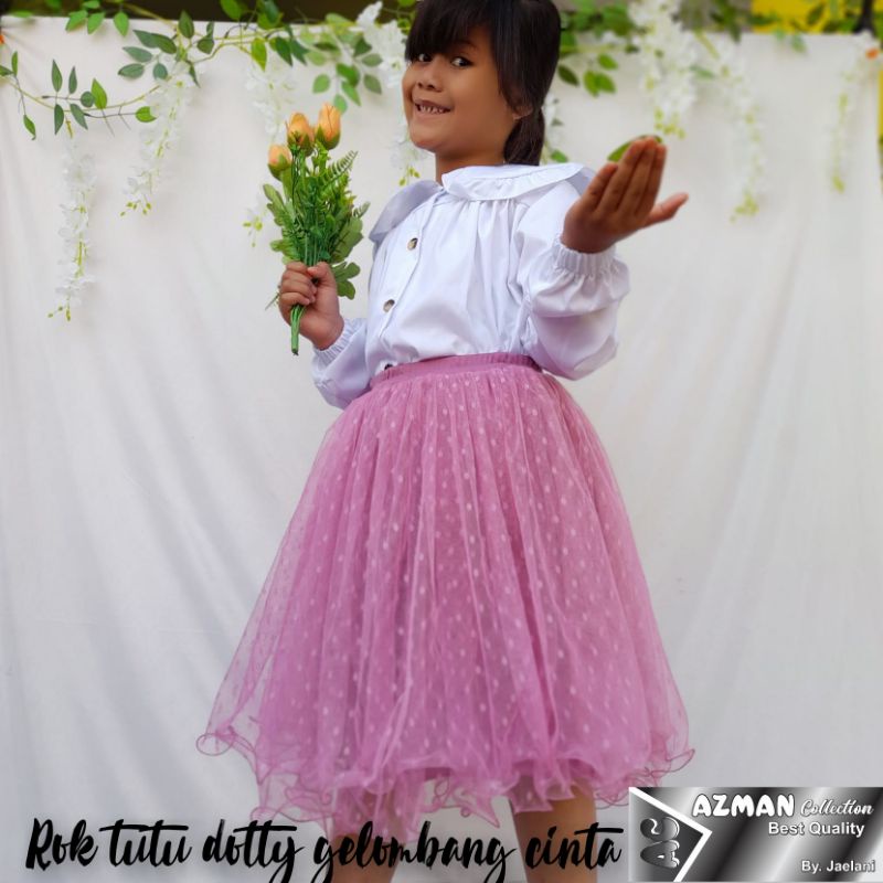 ROK TUTU GLOMBANG CINTA DOTTY--ROK TUTU 2LAPIS TILE PULKADOT--ROK TUTU PREMIUM--ROK BAWAHAN PESTA USIA 1-5 TAHUN