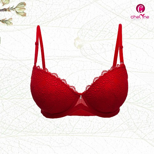 BH Chelyne Push-Up-Bra 911 Full Brukat Tebal - Half Cup Bra