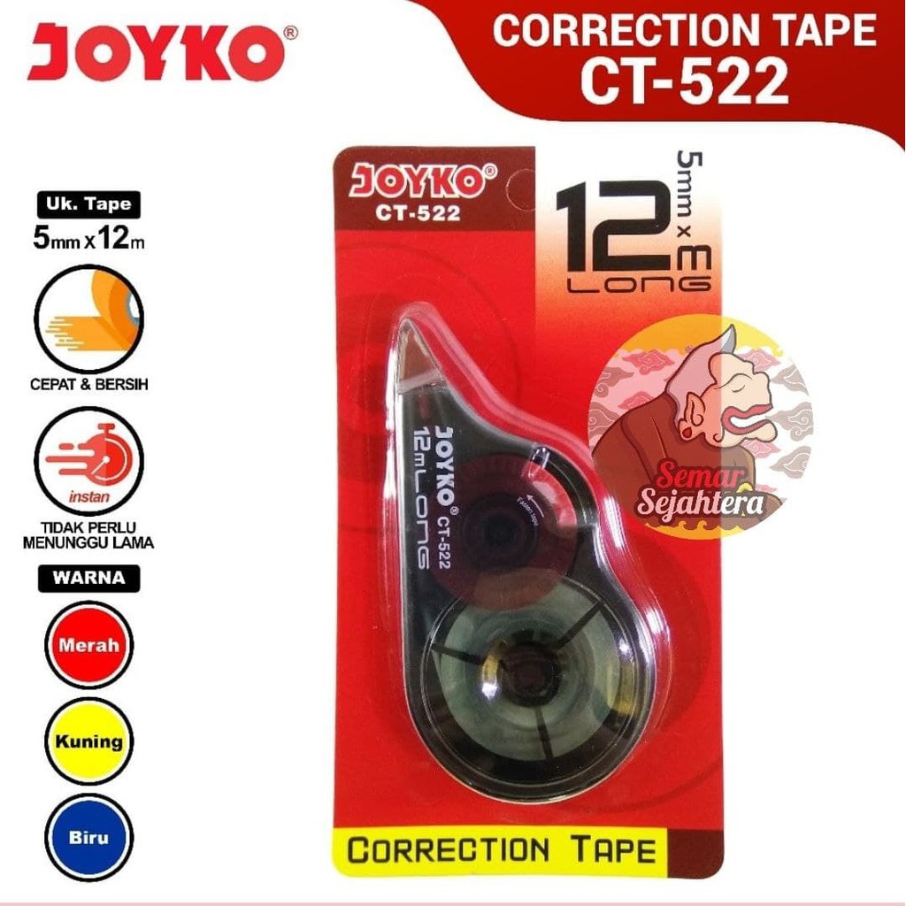 

[PCS] CORRECTION TAPE / TYPE X KERTAS JOYKO CT-522 12 METER*