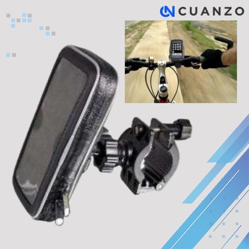 Universal Bike Mount with Waterproof Case for Smartphone 5.5-6 Inch / Stand Phone Holder Hp Stang Setang Sepeda Mtb Gunung Lipat Roadbike Waterproof Anti Air / Holder Penyangga Tempat Dudukan Bracket Tas Hp Handphone Smartphone Sepeda Mtb Gunung Lipat Ori