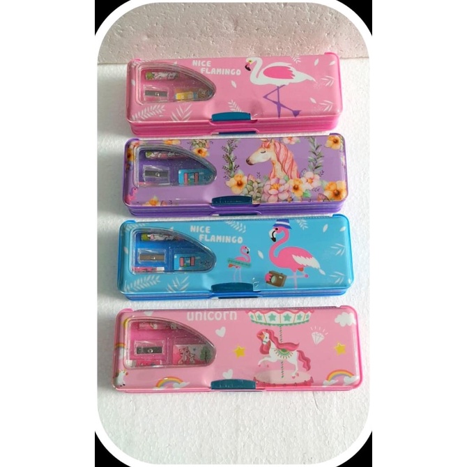 

TEMPAT PENSIL /KOTAK PENSIL MAGNET BOLAK BALIK + ISI ANIIMAL/KODE 9310