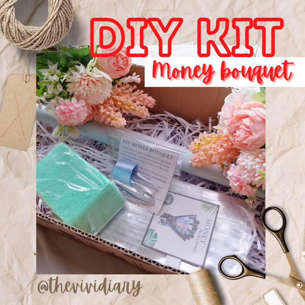 DIY Buket Uang DIY Money Bouquet Kit Thevividiary